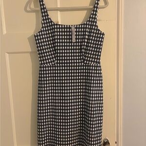 J. Crew Navy and White Checkered Dress